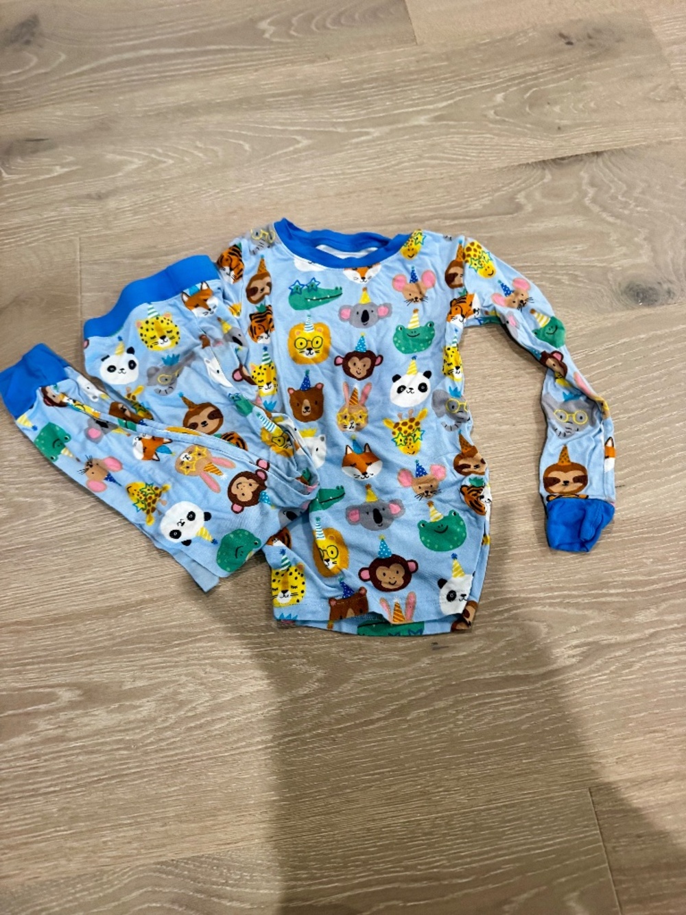 Little Sleepies 4T PJS-Birthday Animal Print-EUC